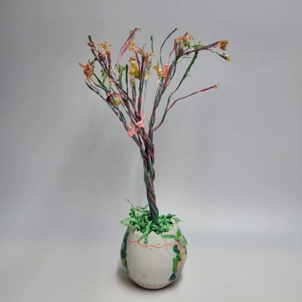 Vintage Bunny Towne‎ Easter Tree with Wooden Ornaments and Original Box